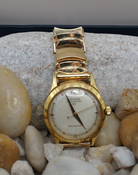 14k Gold Vintage Gruen Precision 23 Autowind Auto… - image 1