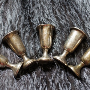 Vintage Sterling Silver 925 Tableware Towle Cordial Goblet Weighted & Reinforced #58 Set of 5 Old Patina