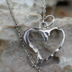 Sterling Silver 925 Vintage Art Deco Heart  Pendant Jewelry Necklace 925 Italy Chain Diamond Cut  Ring in Ring  Design Modernist st993