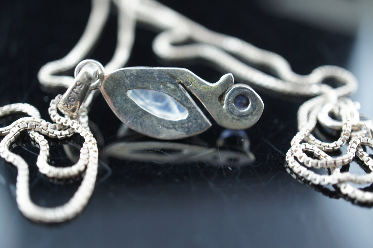 Vintage Art Deco Pendant 925 SL Sterling Silver Light Violet | Etsy