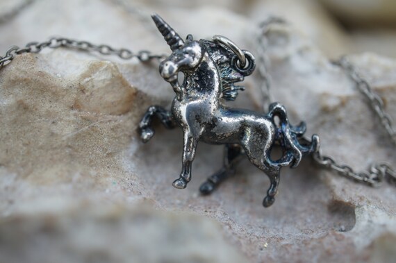 silver925 vintage unicorn necklace