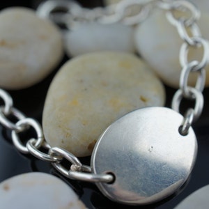 Vintage Art Deco bracelet  Sterling Silver 925 Toggle Link Charm oval Bracelet chain heavy ring in ring  d125