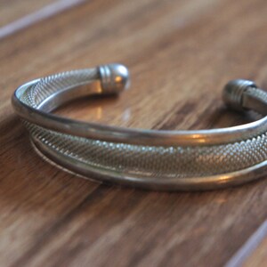 Silver Bracelet  Vintage Jewelry Sterling Silver 925 Dimensionless Unusual Design Signed 925