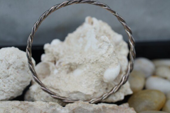 925 Sterling silver handmade bangle solid 925 bra… - image 5