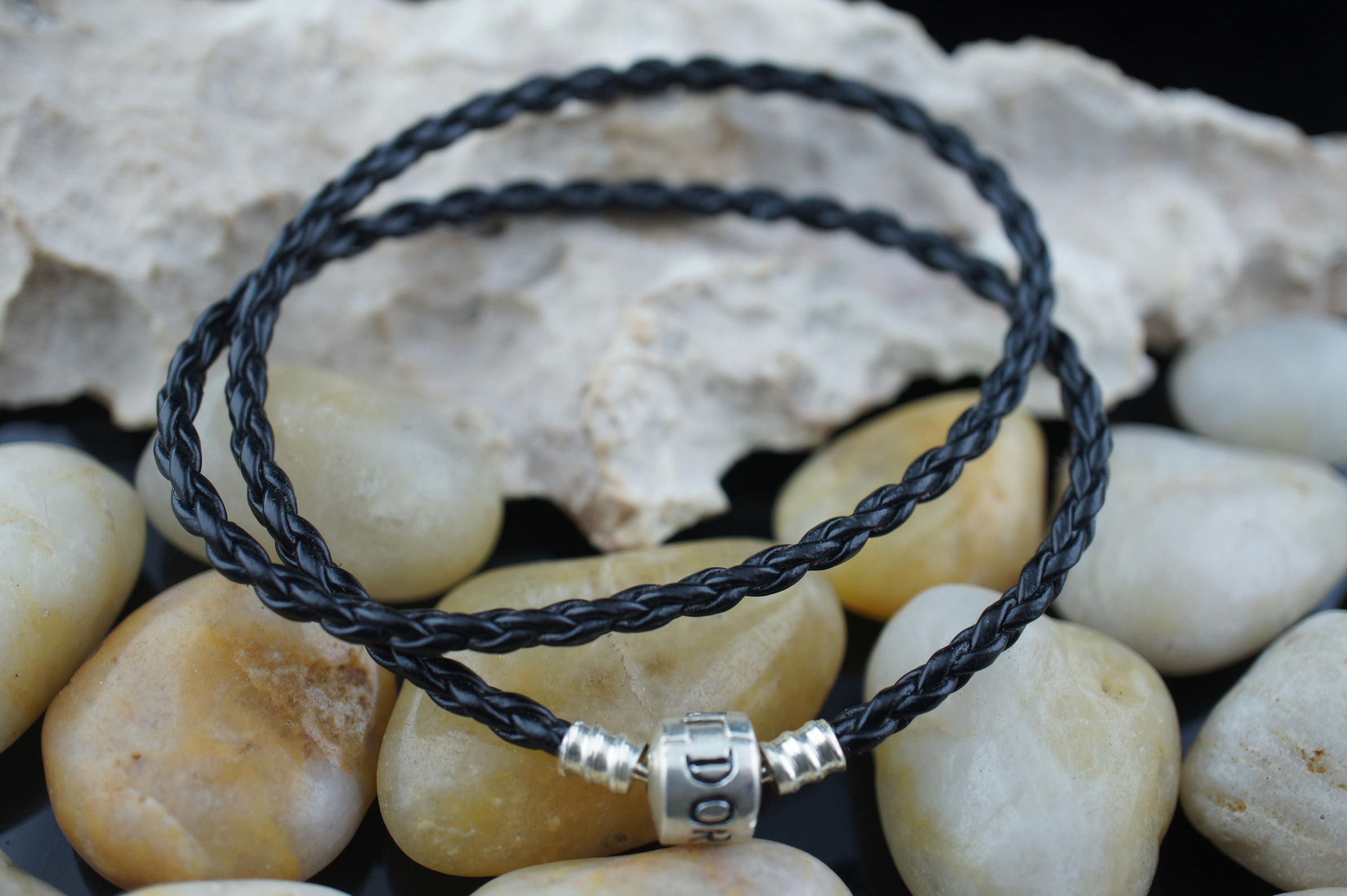 Pandora triple cheap leather bracelet