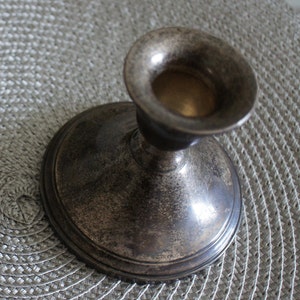 Vintage Candle Holders Candle Bar Candlestick Sterling Reinforce with Cement 311 Hollowware FR