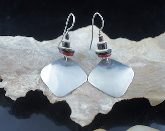 スターリングシルバー925ウッドヴィンテージアールデコピアス