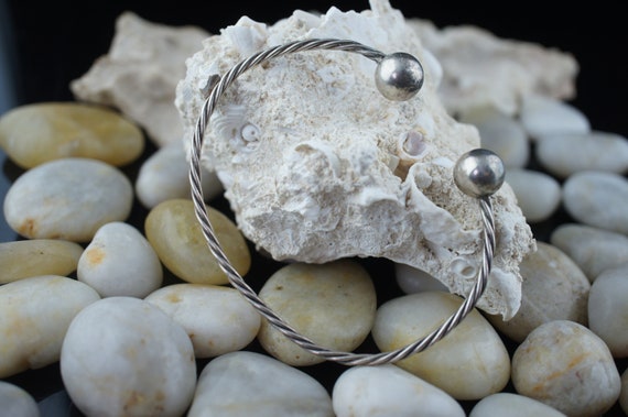 アクセサリー Vintage Silver Twist Bar Bangle 925 VINTAGE STERLING SILVER 8 IN UNIQUE TWIST ROPE TWIST BANGLE