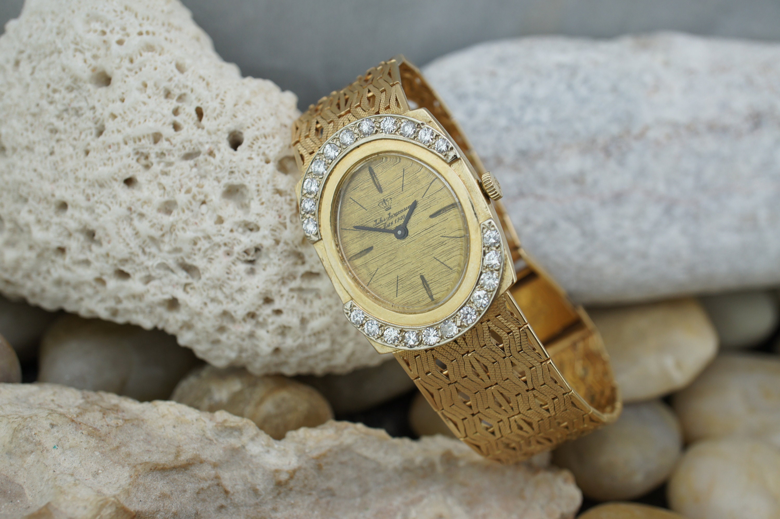 リアル JJ 14k Watch Wrist Vintage Jules Italy 585 Jurgensen 男性用