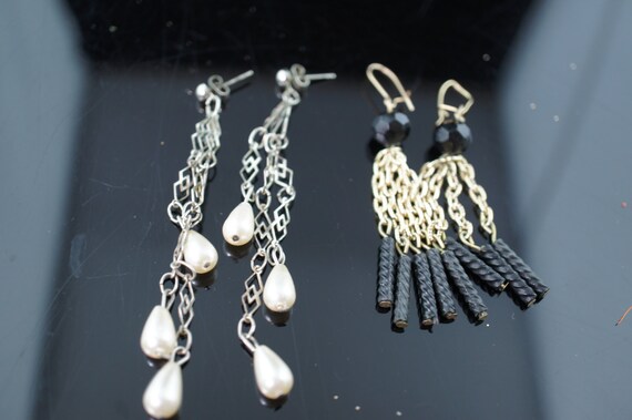 Boucles D'oreilles Pendantes Vintage Années 70/80 - Style Moderniste, Clips Doré