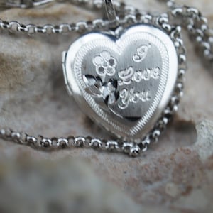 925 Sterling silver Vintage Art Deco Pendant heart opens locket Jewelry necklace chain anchor design choker minimalist Modernist st526