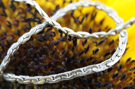 Collier Chaîne Argent Massif 925 – Maille Art Nouveau – Breloque Vintage
