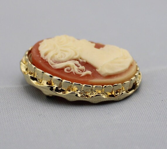 Vintage Jewelry Victorian Golden Gold Tone Cameo … - image 3