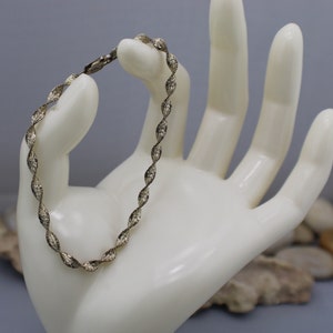 Sterling Silber 925 Armband Vintage Art Deco Herringbone Twisted Design 8 &#39;&#39; lang Modern Art Deco so242