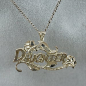 Sterling 925 Italy Chain Vintage Elegant Art Deco Silver curb design Necklace Pendant flower branch Daughter Modernist Graceful st551