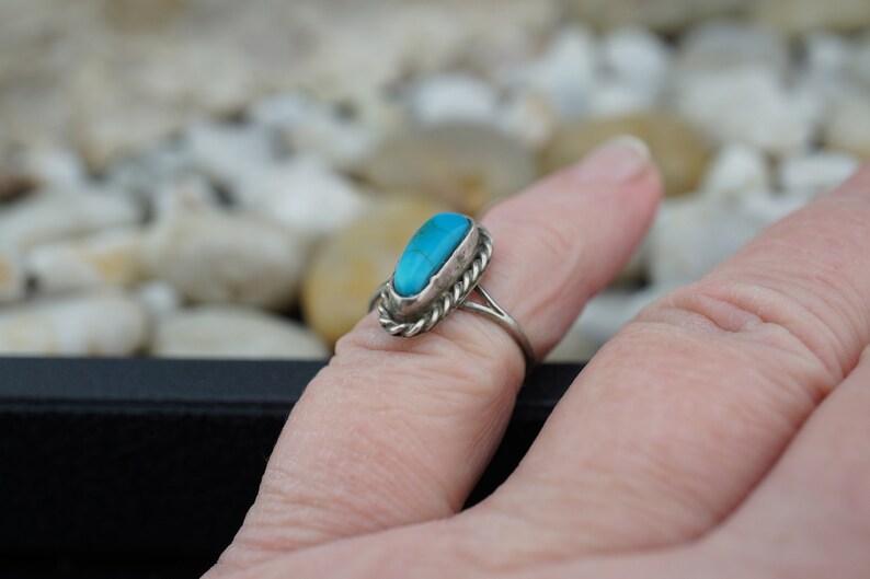 Bague Vintage Argent Sterling 925 Style Tribal Amérindien - Taille 5.75 - Occasion