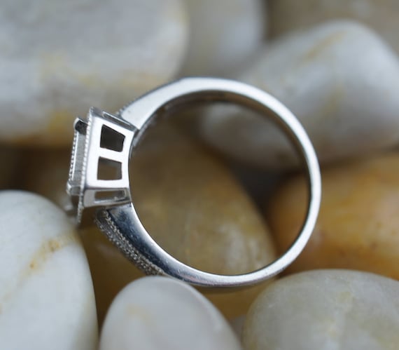 925 STERLING SILVER AMI Vintage Art Deco Ring Cz Size 8