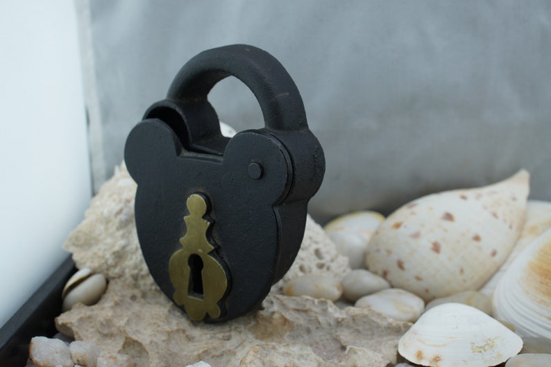 Vintage Wilton Cast Iron Trinket Box Lock Padlock Shape No Key Etsy