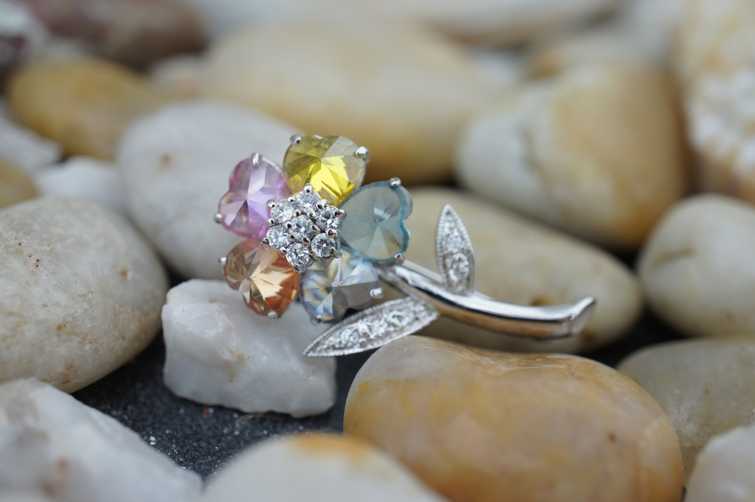 925 Fas スターリングシルバー ジュエリー ヴィンテージ フラワー