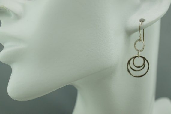 Boucles D'oreilles Vintage Couleur Argent - Percées - Modèle *3810 - Occasion Bon état