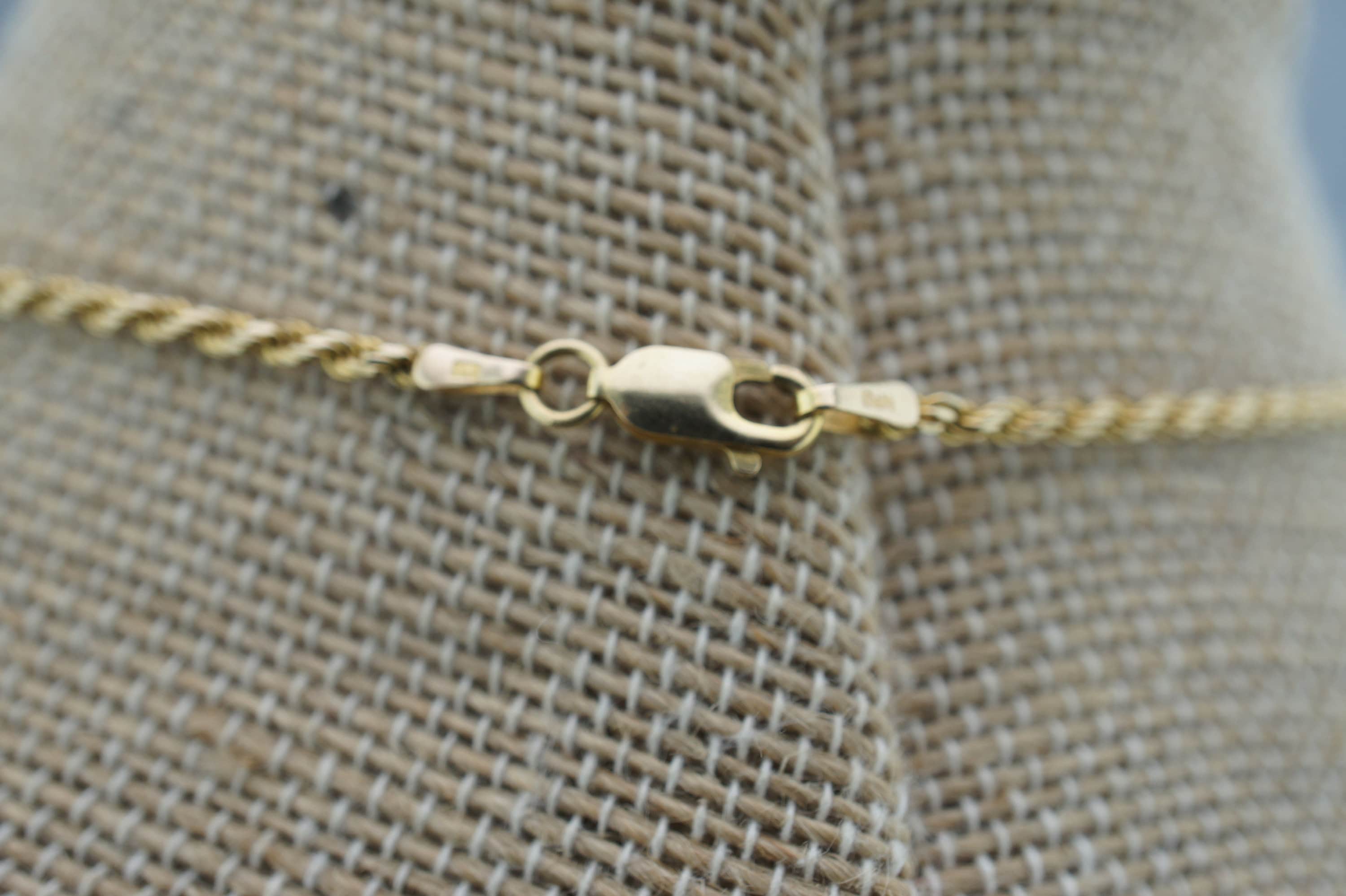 Solid Gold 14k 585 Italian Gold Twisted Design Chain Necklace 7.7
