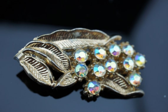 Art Deco Jewelry leaf branch flower brooch circa … - image 2