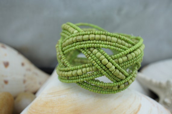 Bracelet Green Stones Art Deco Jewelry Dimensionl… - image 1