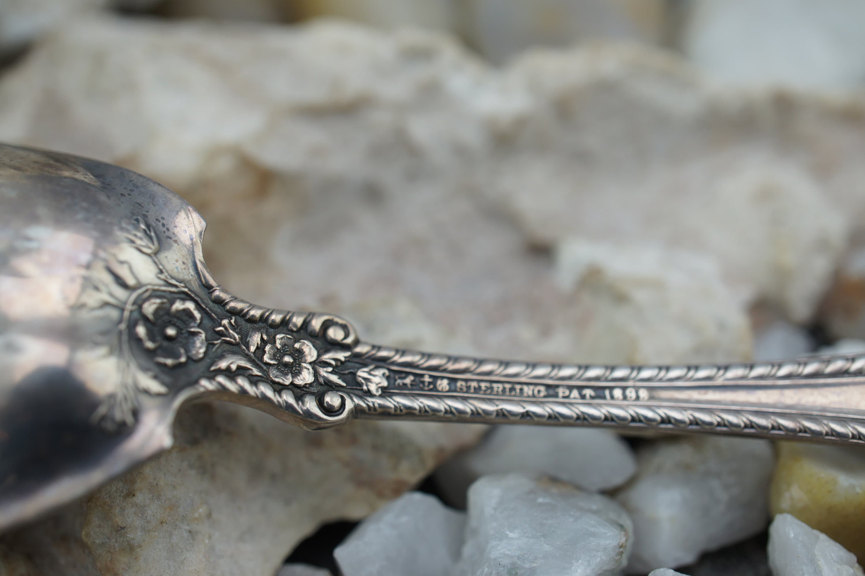 Gorham 925 Vintage Sterling Silver Serving Spoon PAT 1899 Dessert