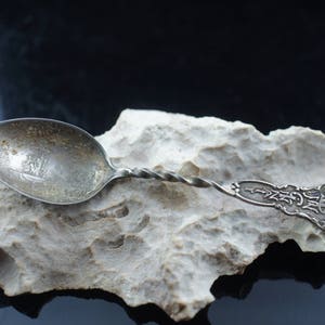 STERLING SILVER 925 Art Vintage Antique  souvenir spoon Cincinnati circa Modernist handmade kitchen st109