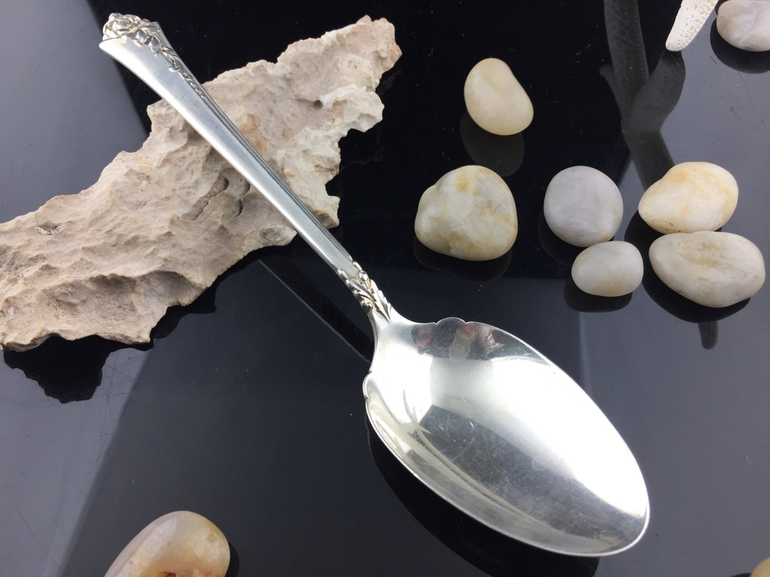 Heirloom Sterling Damask Rose Spoon - Etsy