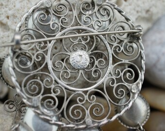Vintage Norway Silver Brooch Marking J 830 Handmade Art Deco