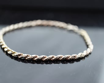 Pulsera Art Déco vintage en plata de ley 925 bañada en oro tono dorado diseño trenzado italiano pulsera cadena unisex st645