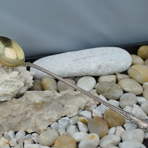 Gorham 925 Vintage Sterling silver Serving Spoon  PAT 1899 Dessert Long Hand 8 1/4&quot; 28g kitchen Dinner home Floral design HST2