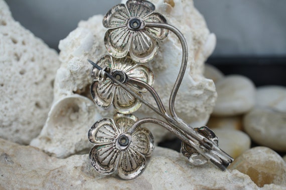 925 Sterling Silver Jewelry Vintage Flower Bouque… - image 3