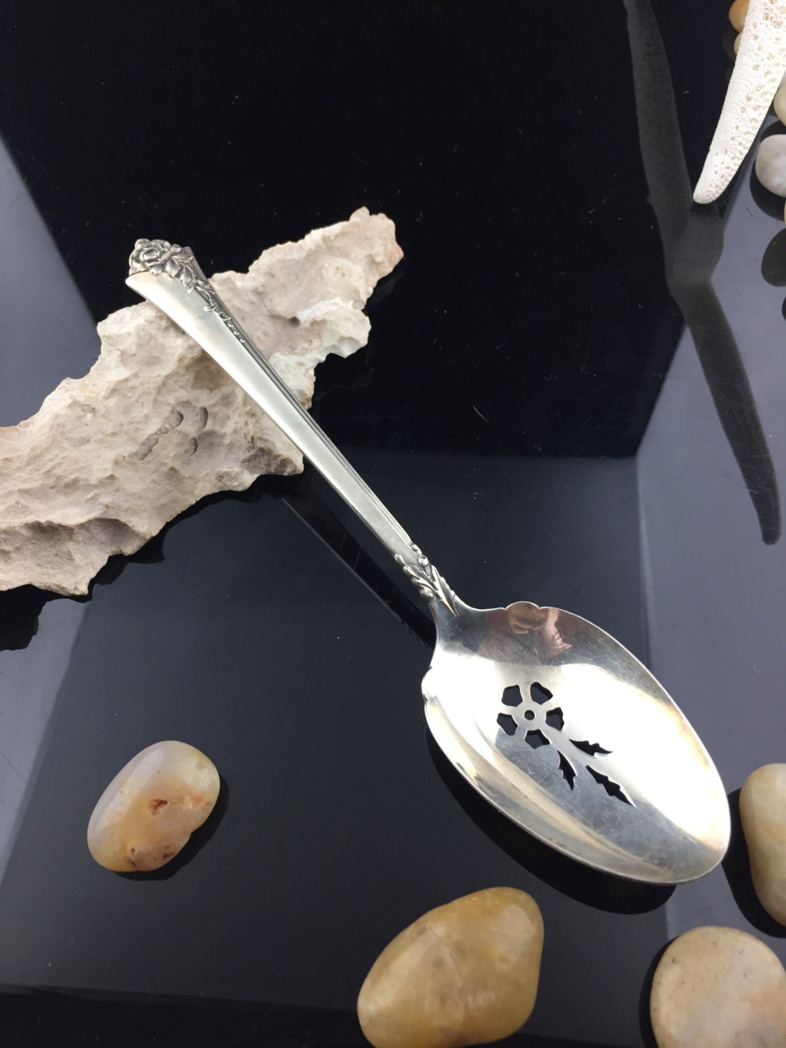 Heirloom Sterling Damask Rose Spoon - Etsy
