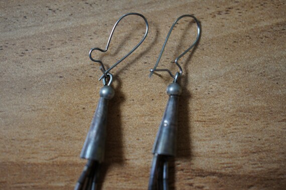 Vintage Earring with Sterling Silver 925 Tubes Na… - image 3