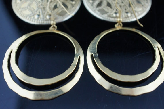 Vintage Jewelry  Art  Earrings gold tone stud pie… - image 4