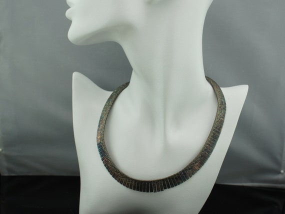 Cleopatra Style Choker Necklace 925 Sterling Silv… - image 1