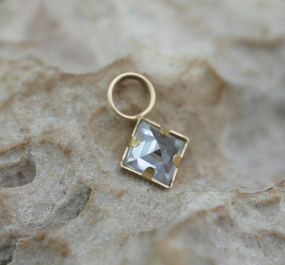 ソリッドゴールドペンダント 14k ライトピンク キラキラ クリア 