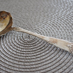 830S Vintage Sauce Ladle NM Norwegian Sterling Silver Gravy Ladle  6&#39;&#39; Long 31 gram  Flower Design Kitchen  HST1