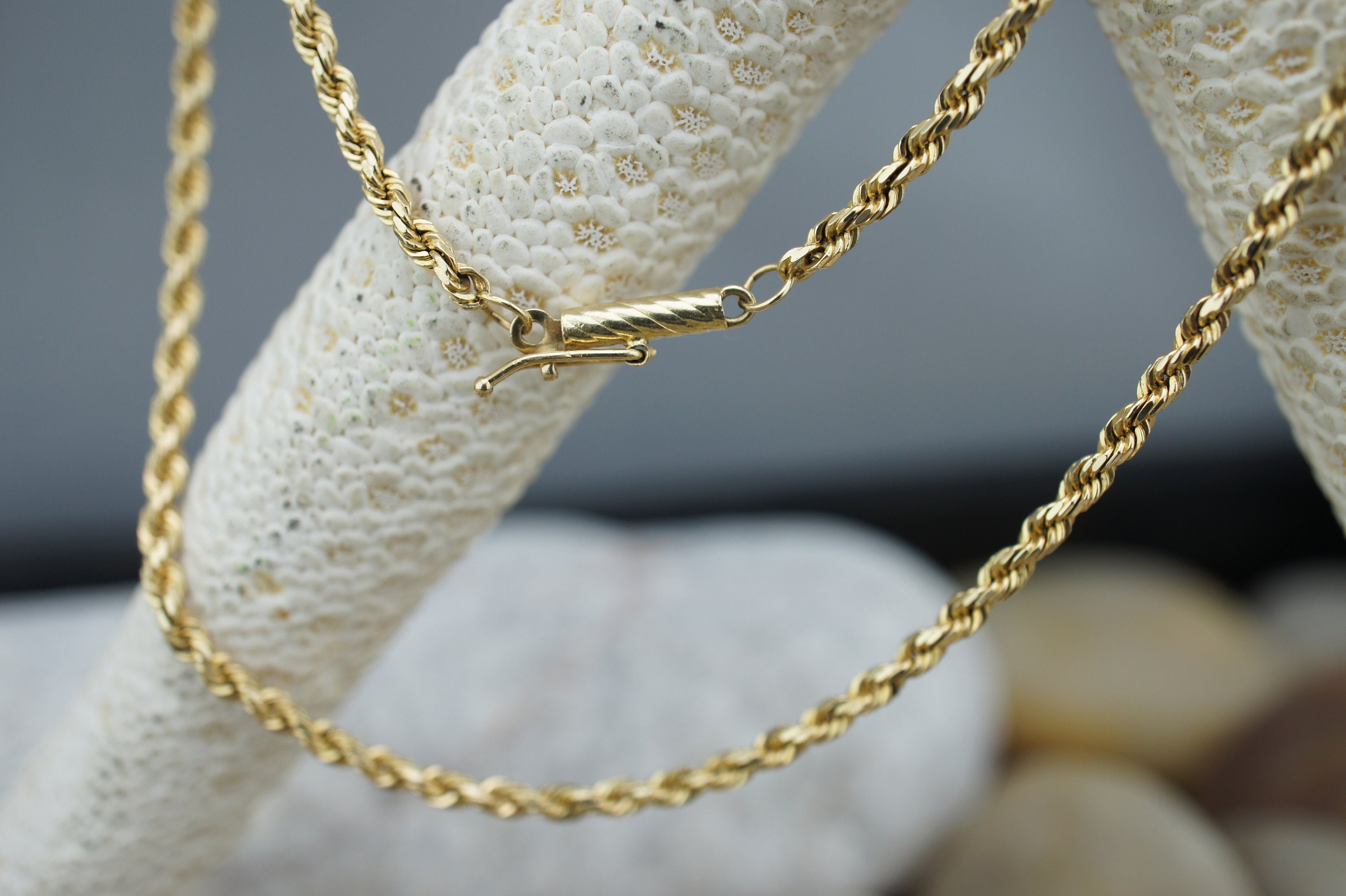 アクセサリー Italy vintage twist chain 2way necklace SOLID GOLD 14k Italian Gold Rope Twisted Design Chain Necklace 8