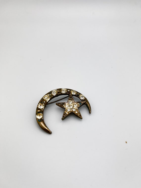 Ancienne Broche En Argent Massif Art Déco Nouveau créateur Lune