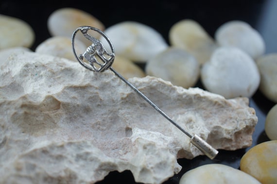 925 Sterling Silver Jewelry Stick pin needle Came… - image 1