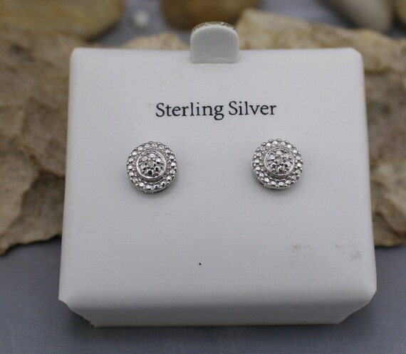 Sterling Silver 925 Earrings Art Deco Vintage Jewelry Stud