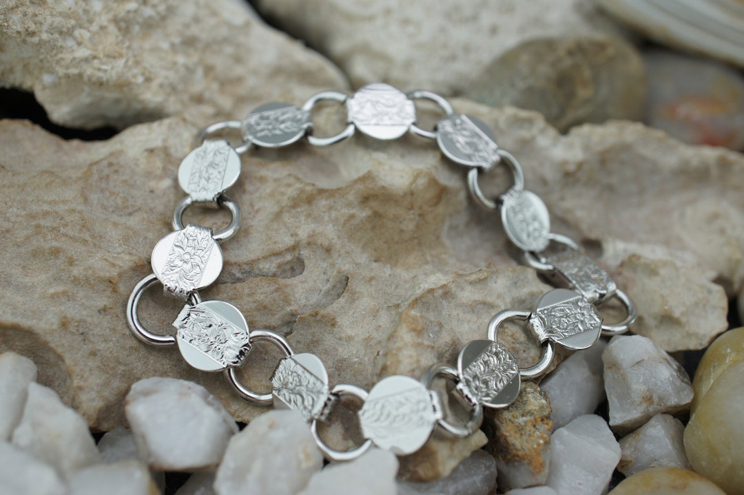 SARAHCOVブレスレット Bracelet Sarah Cov 7 1/4'' Long Silver Tone Metal Bracelet