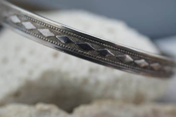 925 Sterling Silver Bangle Solid 925 Bracelet Vintage Narrow