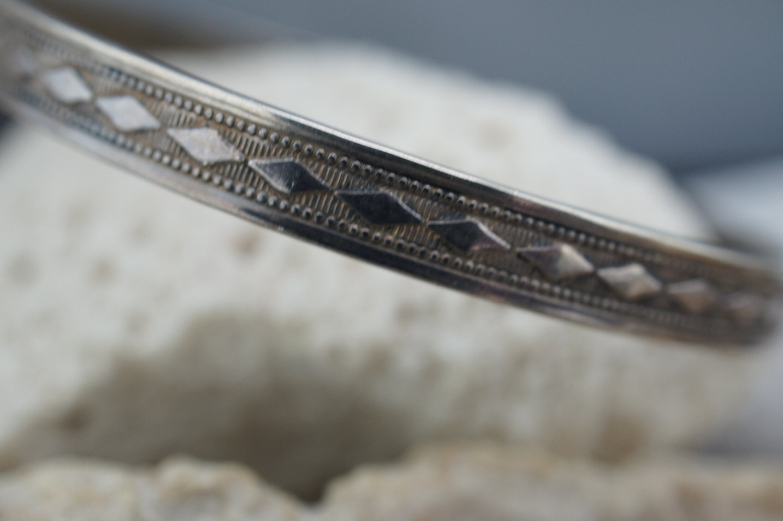 925 Sterling Silver Bangle Solid 925 Bracelet Vintage Narrow