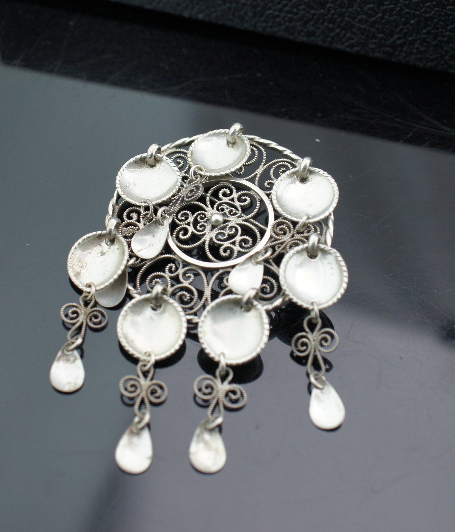 Vintage Norway Silver Brooch Marking J 830 Handmade Art Deco