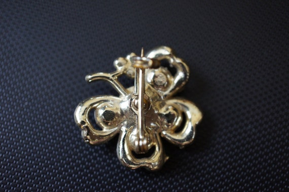 Vintage  Jewelry Brooch Pin CZ ,Rhinestones , Aur… - image 2