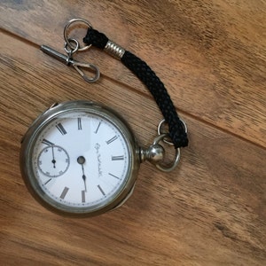 1890 Elgin National Co pocket watch circa 18s  Runs strong Open Face Pocket Watch18 size elgin national watch co pocket watch key wind M-015